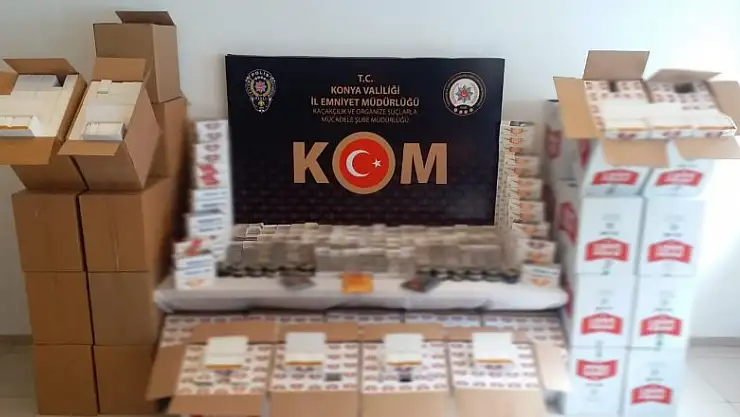 Konya'da kaçakçılık operasyonu:  525 bin adet ele geçirildi