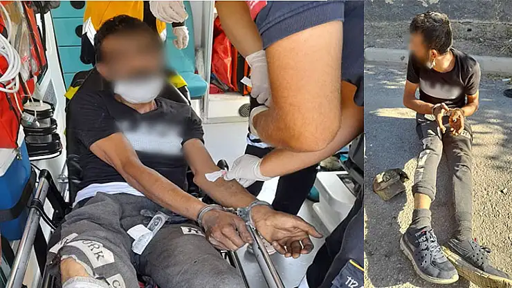 Konya'da Polise bıçak çekti, bacağından vurularak etkisiz hale getirildi