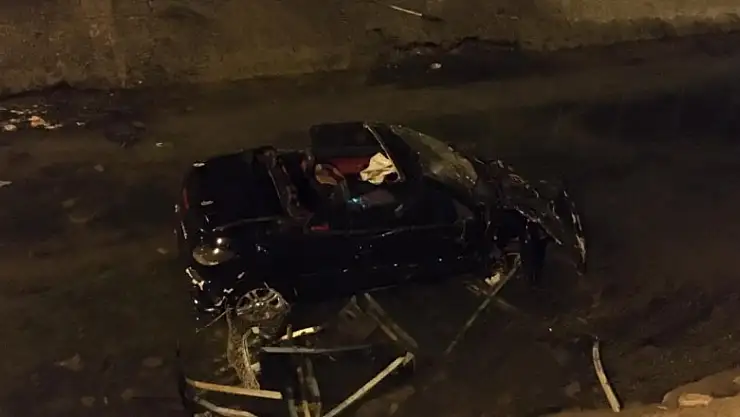 Aracıyla kanala düşen uzman çavuş ağır yaralandı