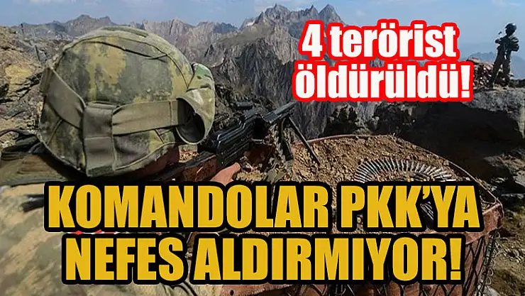 Komandolar PKK'ya nefes aldırmıyor! 4 terörist daha öldürüldü