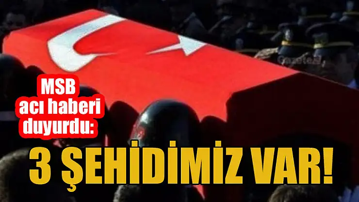 MSB acı haberi duyurdu: 3 şehidimiz var