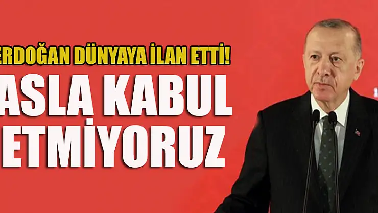 Erdoğan dünyaya ilan etti: Asla kabul etmiyoruz