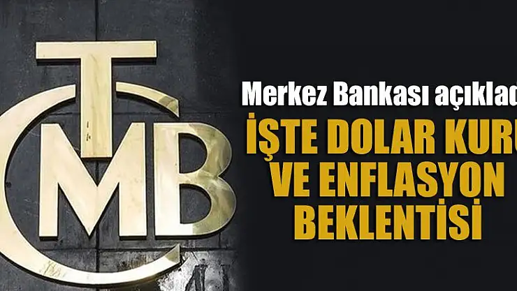 Merkez Bankası açıkladı: İşte dolar kuru ve enflasyon beklentisi