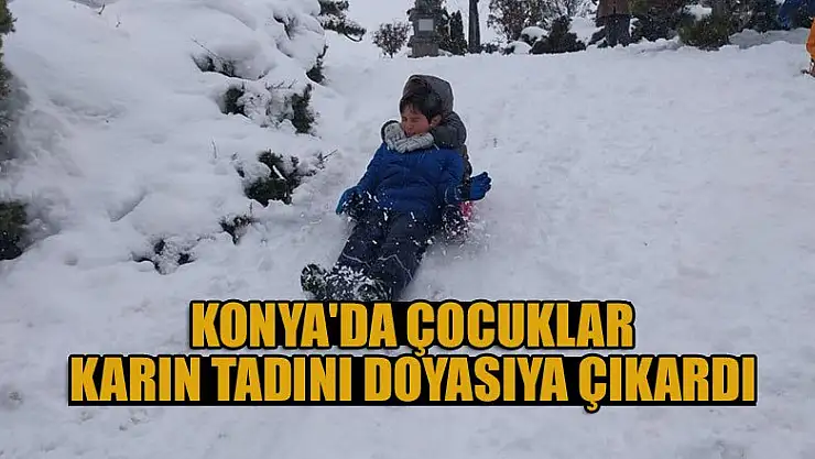 Konya'da karın keyfini çocuklar çıkardı