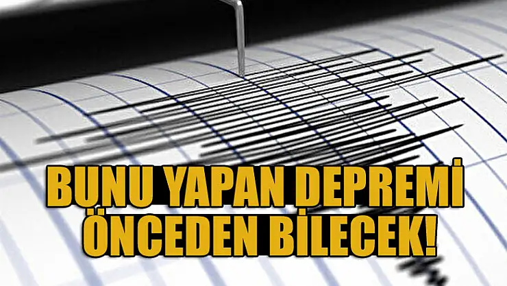 Bunu yapan depremi önceden bilecek!