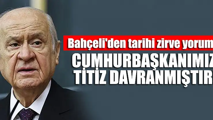 Bahçeli'den tarihi zirve yorumu: Cumhurbaşkanımız titiz davranmıştır!
