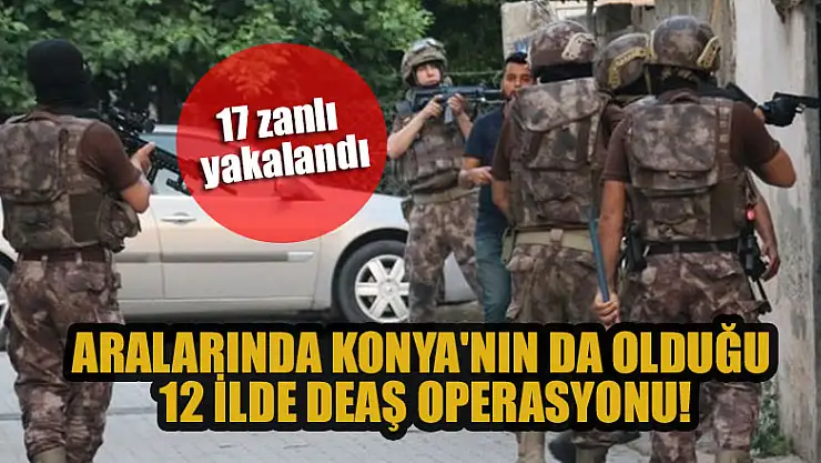 Aralarında Konya'nın da olduğu 12 ilde DEAŞ operasyonu: 17 zanlı yakalandı