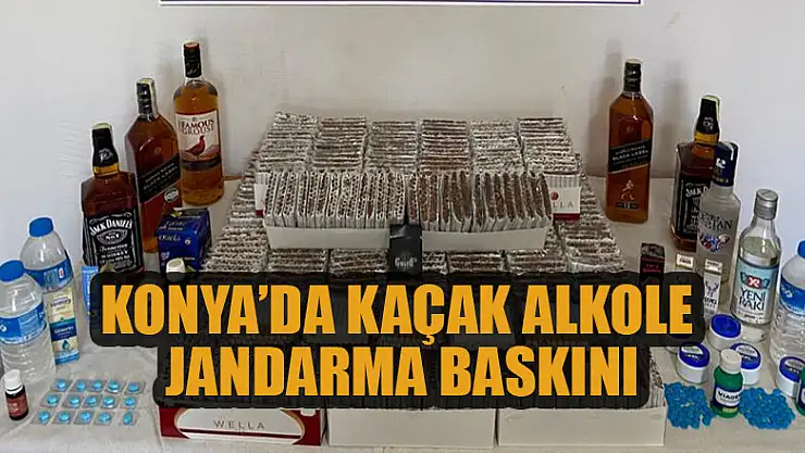 Konya'da kaçak alkole jandarma baskını