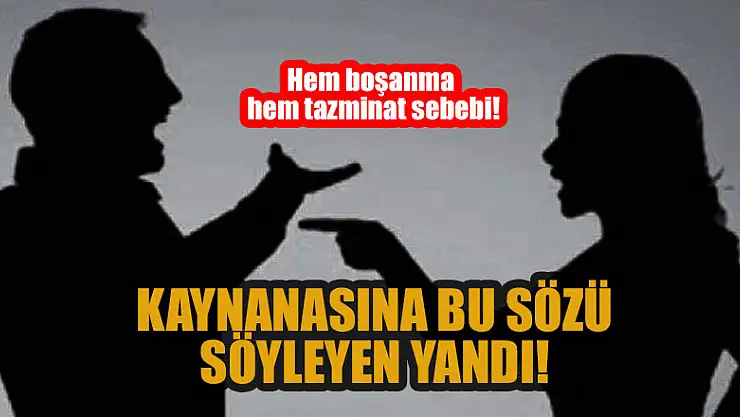 Kaynanasına bu sözü söyleyen yandı! Hem boşanma hem tazminat sebebi