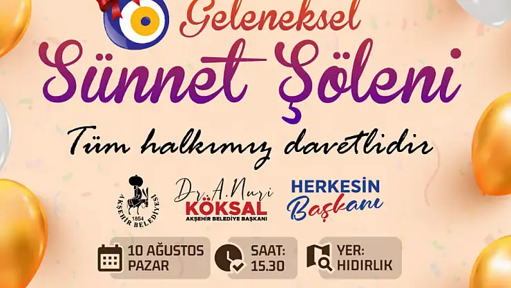 Akşehir'de sünnet şöleni yapılacak!