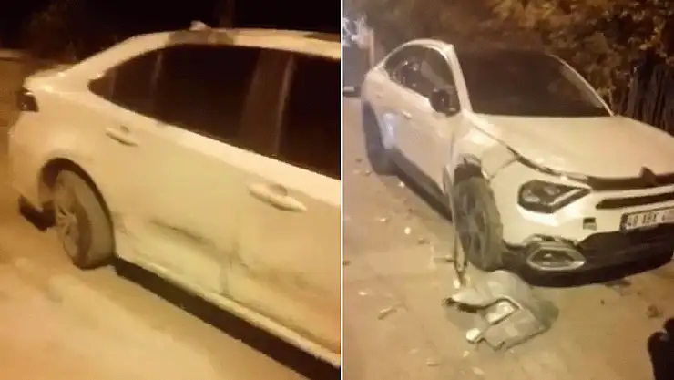 Alkollü sürücü ortalığı savaş alanına çevirdi, patlak lastikle kaçtı