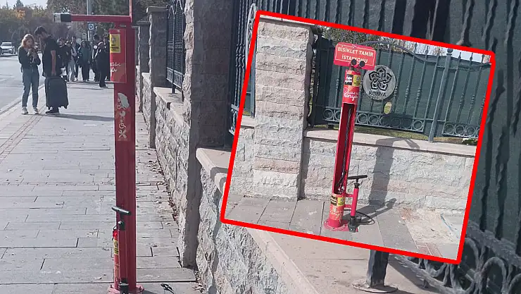 Amaç güzel, uygulama hatalı! Meram Yeniyol'daki bisiklet bakım noktası tepki çekiyor