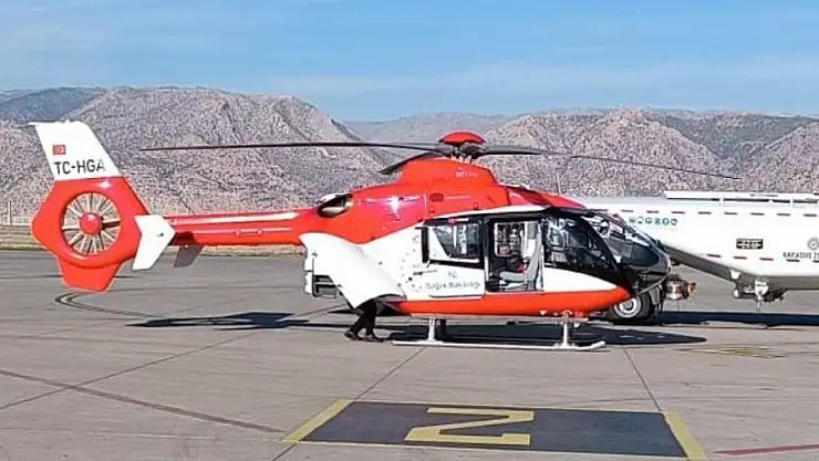 Ambulans helikopter kalp hastası için havalandı