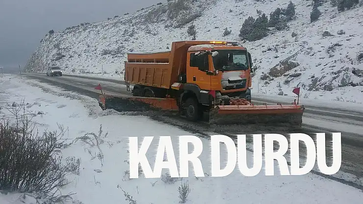Antalya- Konya karayolunda kar yağışı durdu