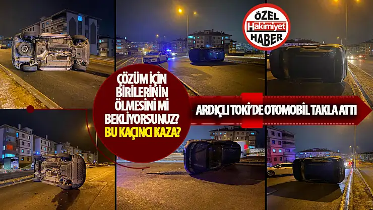 Ardıçlı TOKİ'de Otomobil Takla Attı, Vatandaşın Endişeleri Tazelendi