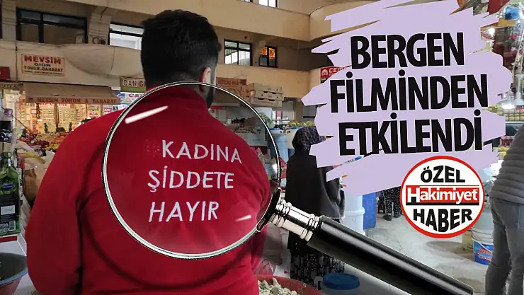 'Bergen' filminden etkilenen esnafın sırtına yazdırdığı yazı taktir topladı