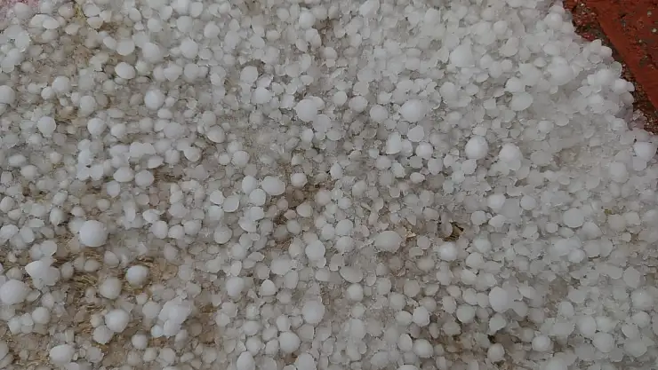 Bozkır'da dolu yağışı tarım arazilerine zarar verdi