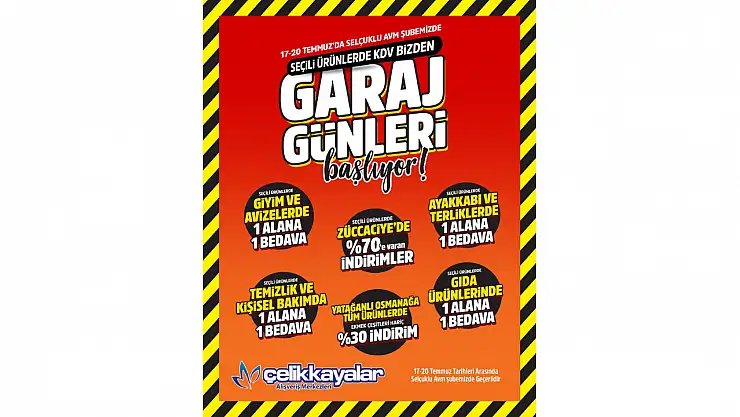 Çelikkayalar'dan Selçuklu AVM'ye dev fırsat akını: 'Garaj Günleri' başlıyor!