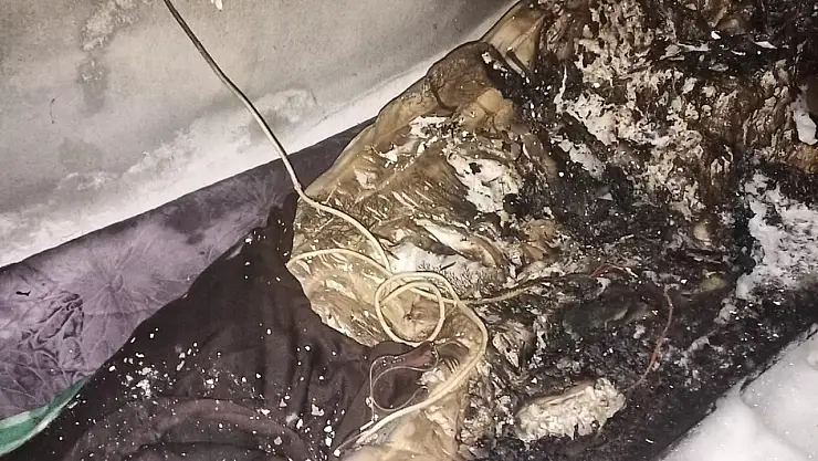 Depremzedelerin kaldığı konteynerde yangın çıktı!