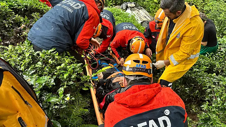 Dere yatağına yuvarlanan araçtan atlayarak kurtuldu