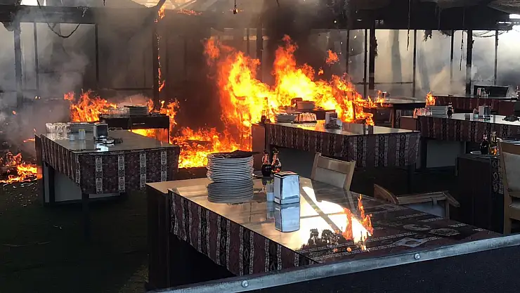 Dinlenme tesisi alevlere teslim oldu