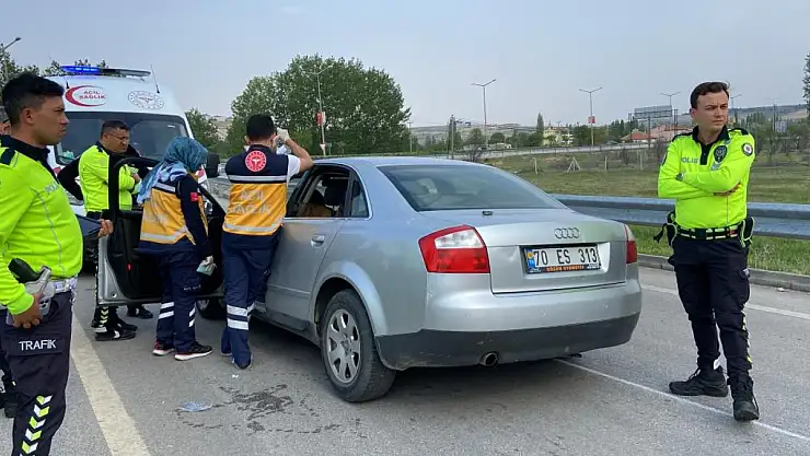 Direksiyon başında rahatsızlanınca bariyerlere çarparak durabildi