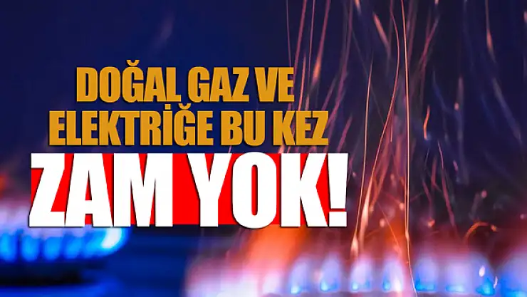 Doğal gaz ve elektriğe bu kez zam yok!