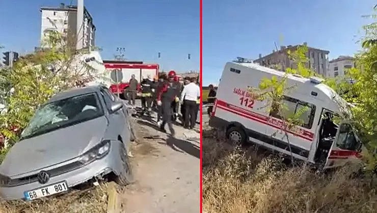 Doktorun aracıyla ambulans çarpıştı: 7 yaralı