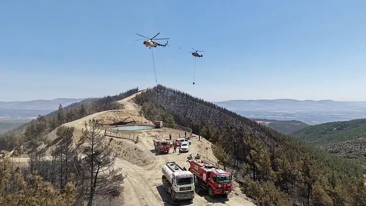 Dün çıkan orman yangınına müdahale sürüyor