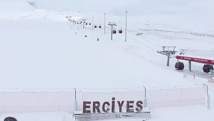 Erciyes'te kar kalınlığı 110 santimetreye ulaştı