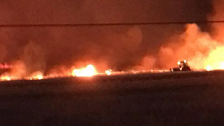 Hüyük'te korkutan ekin yangını