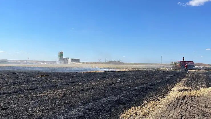 İş yerinde çıkan yangın tarlaya sıçradı