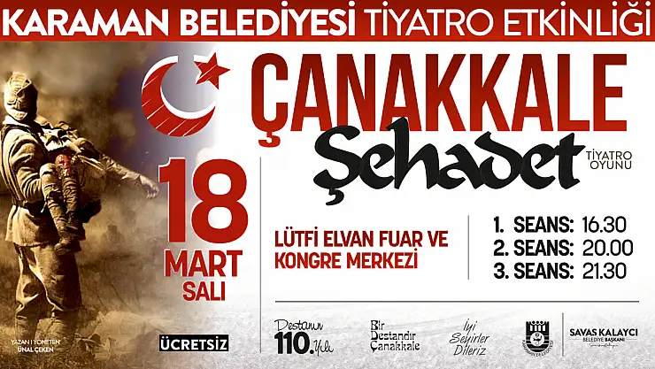 Karaman Belediyesi'nden ücretsiz tiyatro gösterimi