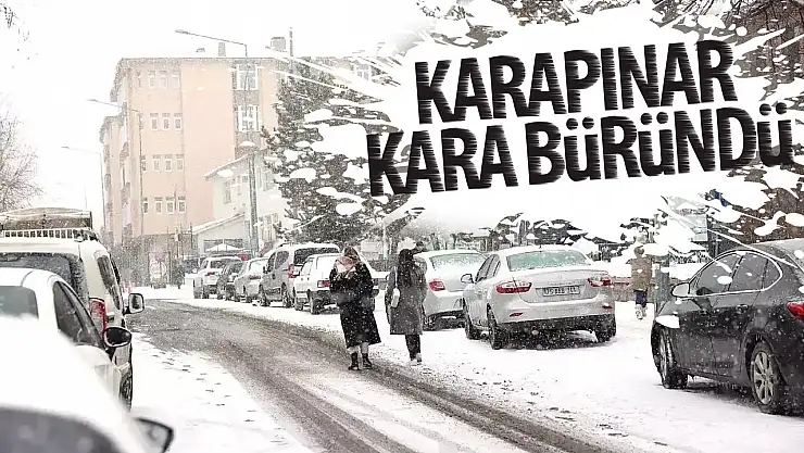 Karapınar beyaza büründü