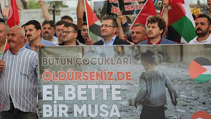 Karapınar'da Filistin'e destek yürüyüşü