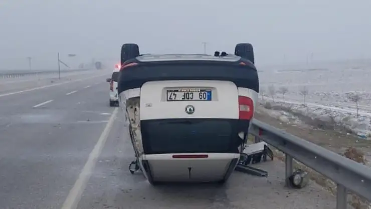 Karapınar'da takla atan araçta bulunan sürücü yaralandı!