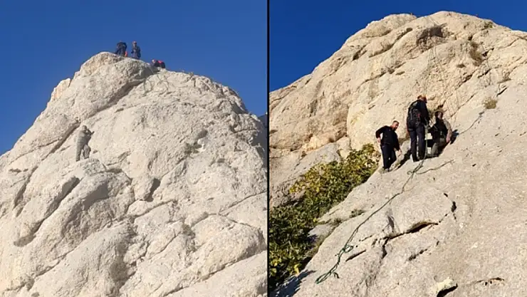 Kayalıklarda mahsur kalan kişinin imdadına AFAD yetişti!