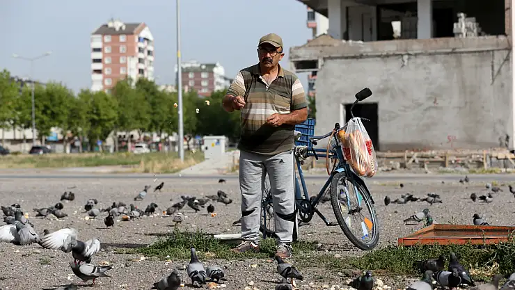 Kayseri'de emekli Halil Korkmaz, güvercinleri unutmuyor