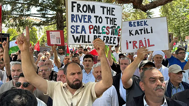 Kırklareli halkı İsrail'in Gazze'ye yönelik saldırılarını protesto etti