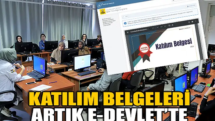 KOMEK Katılım Belgeleri Artık E-Devlet'te