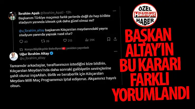 Konya Büyükşehir Belediye Başkanı Uğur İbrahim Altay'ın Kararı Tepki Çekti