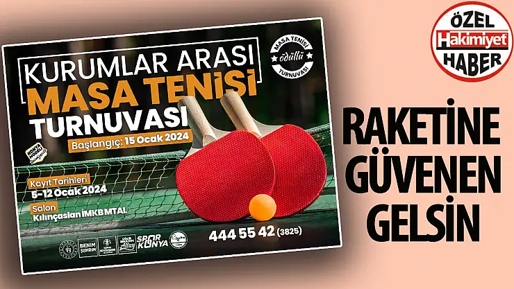 Konya Büyükşehir Belediyesi, Kurumlar Arası Masa Tenisi Turnuvasına Ev Sahipliği Yapıyor