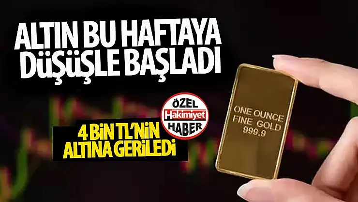 Konya'da Altın Haftaya Düşüşle Başladı! Gram Altın 4 Bin TL'nin Altına Geriledi