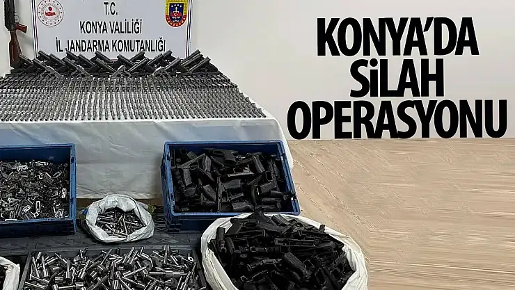 Konya'da bir iş yerine baskın: Çok sayıda tabanca ele geçirildi!