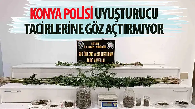 Konya'da bir otobüste 7 kilo 992 gram esrar ele geçirildi
