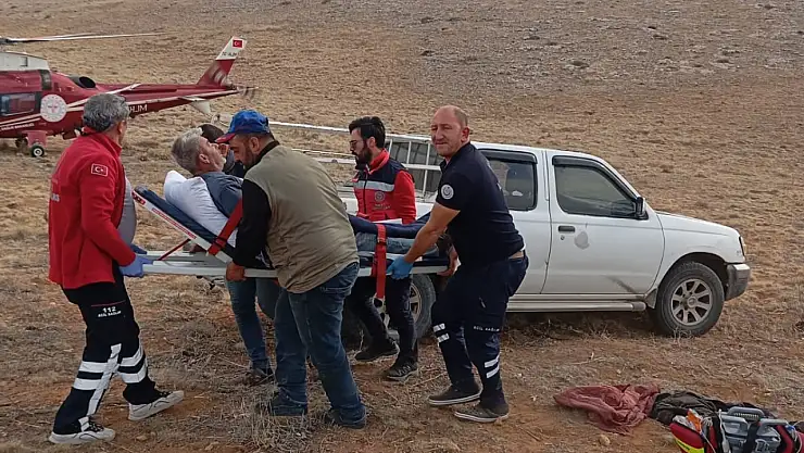 Konya'da dakikalarla yarış! Hava ambulansı kalp krizi geçiren çoban için havalandı