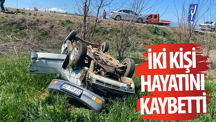 Konya'da devrilen otomobildeki 2 kişi yaşamını kaybetti!