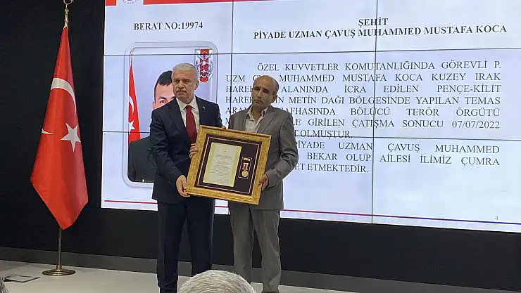 Konya'da gaziler ve şehit yakınlarına Devlet Övünç Madalyası verildi!