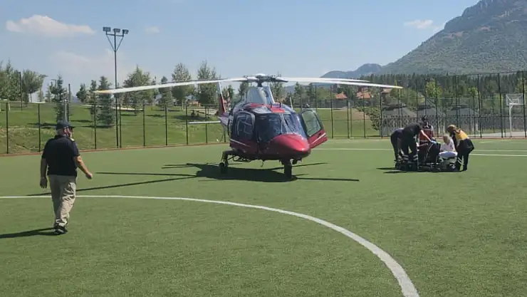 Konya'da hasta kadının imdadına hava ambulansı yetişti!