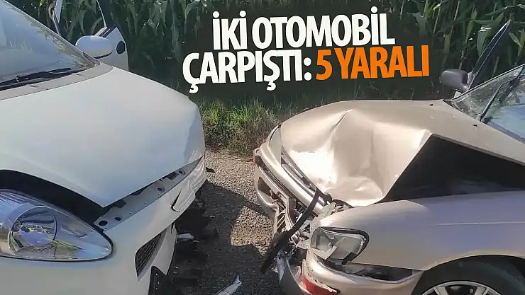 Konya'da iki otomobil çarpıştı: 5 yaralı